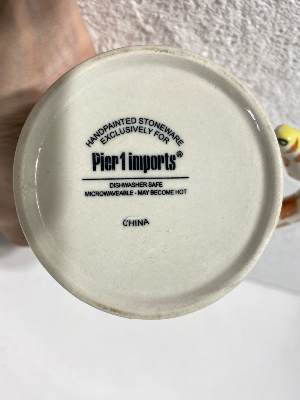 Pier 1 Imports Hand Painted 3D Giraffe Neck Handle Ceramic Coffee Mug - Picture 2 of 13